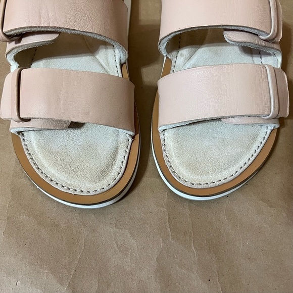 Rag & Bone | Parker Slide Sandals Sheep Nappa Leather Two Strap Stone Size 9.5 - Picture 5 of 16